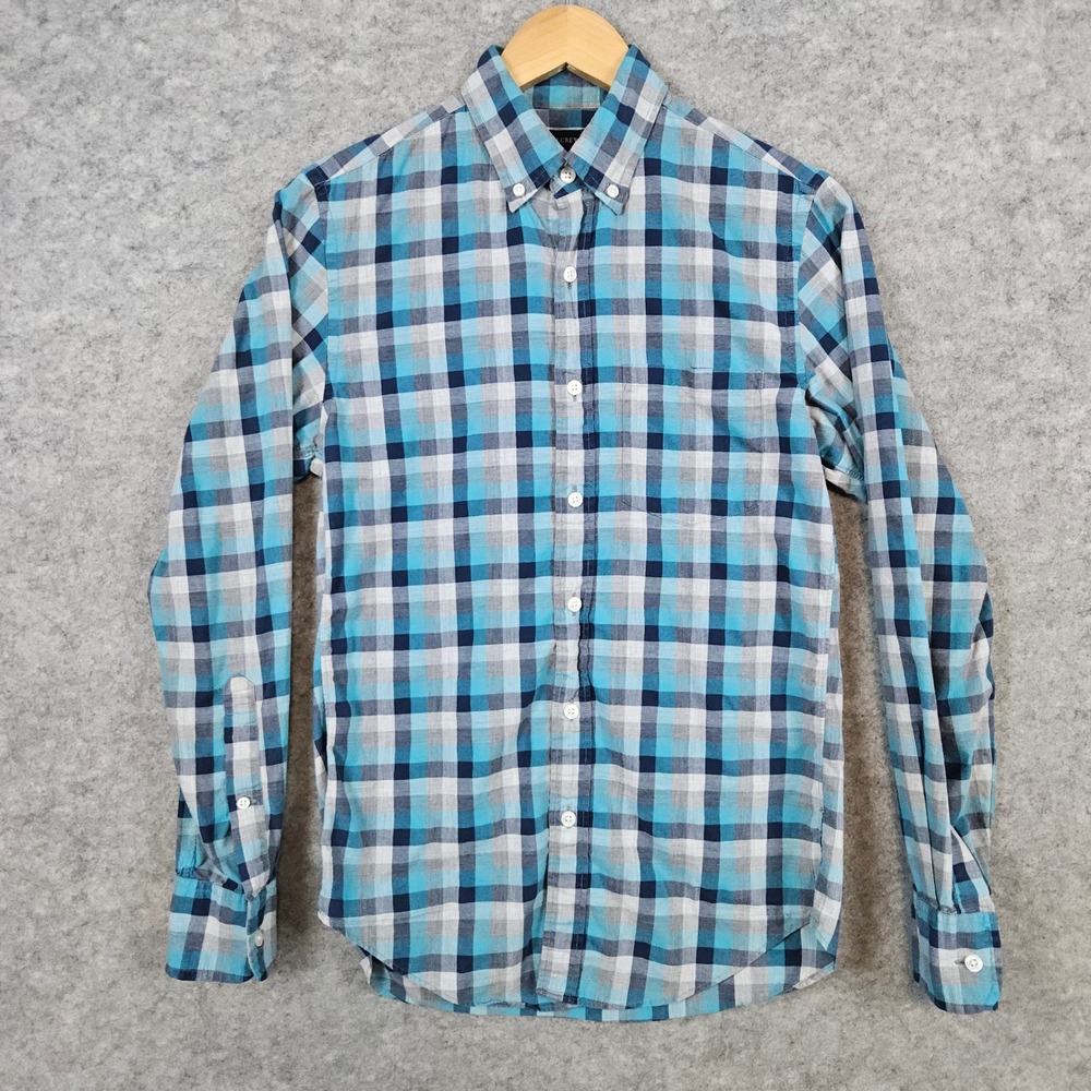 J Crew Men's Plaid/Checked Shirt‎ Size XS 100% Cotton Preppy Church Academia